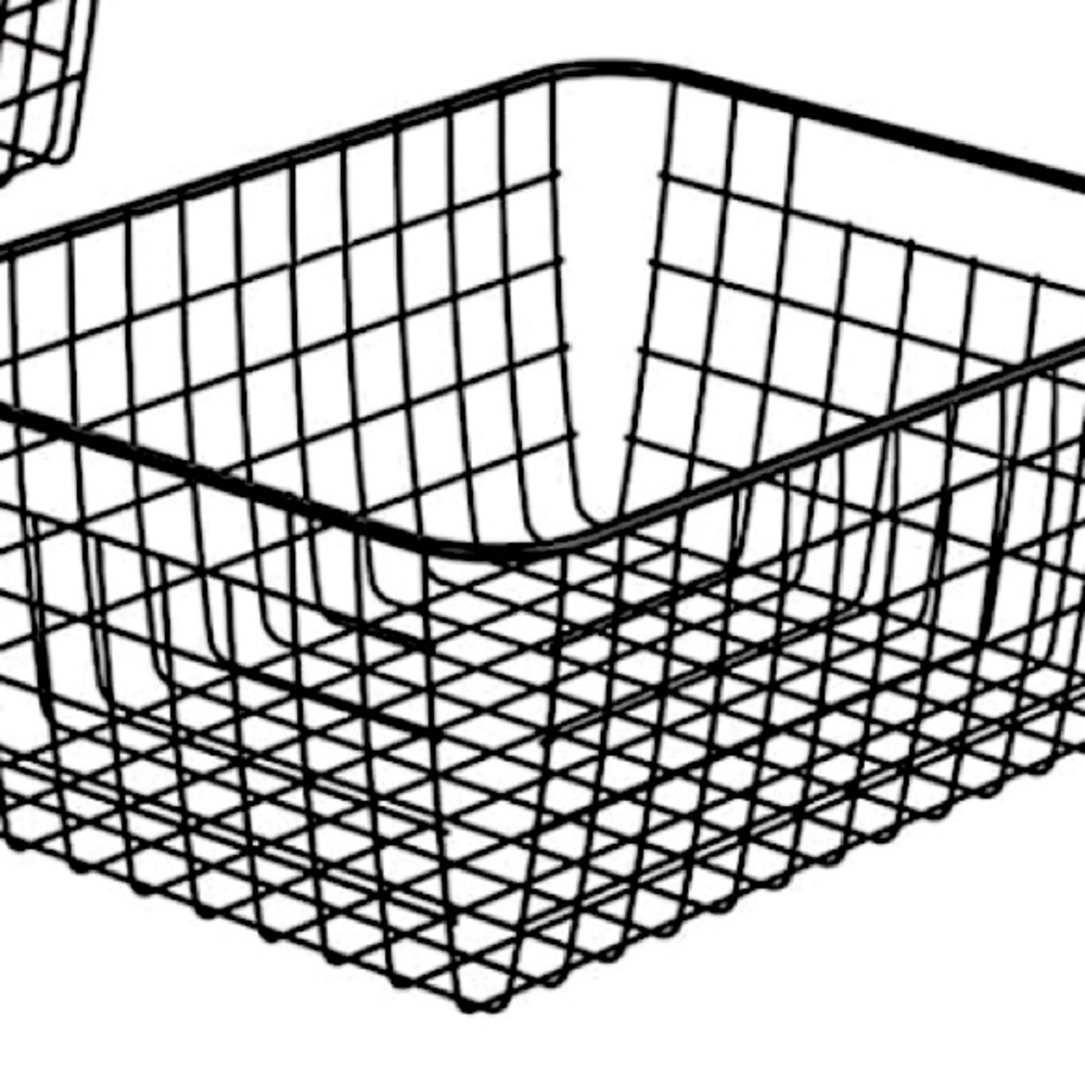 2 iSPECLE Black Metal Storage Baskets New modern
